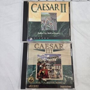 Caesar II III‎ PC Game Lot Sierra Vintage 1995 1998 Windows 95 Retro Strategy